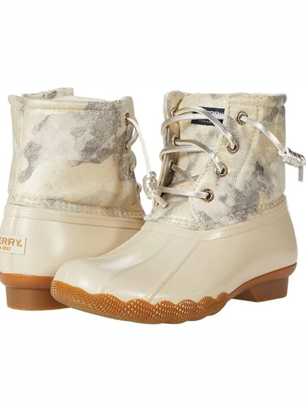 Sperry Womens Saltwater Metallic Camo Duck Boot Size 9 Gorpcore Outdoor Feminine